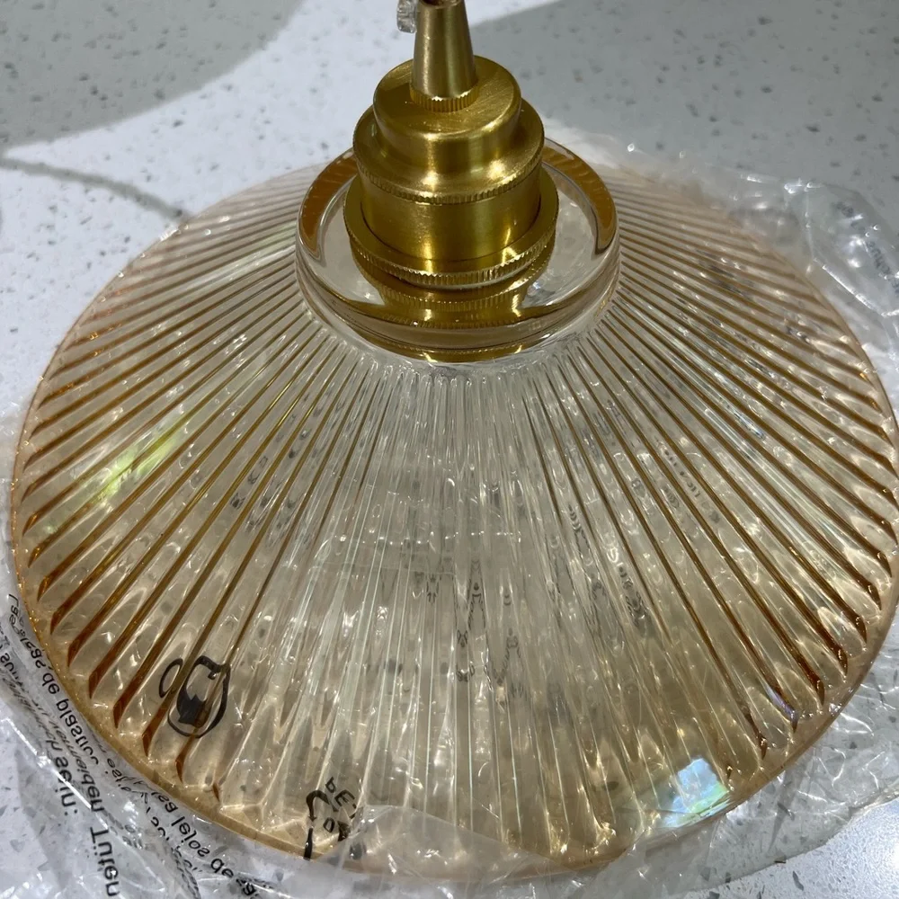 KucooN Chandelier Ceiling Lamp Light - Brass glass